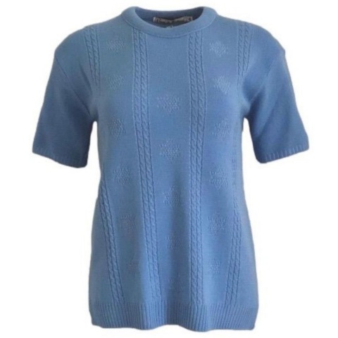 Monique Sky Blue Short Sleeve Jumper